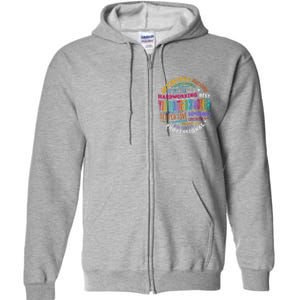 Groovy Outreach Worker Counselor Appreciation Full Zip Hoodie