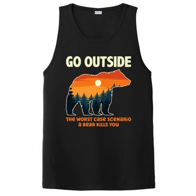 Go Outside Worst Case Scenario A Bear Kills You Camping PosiCharge Competitor Tank