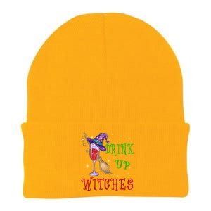 Glass Of Wine Up Witches Funny Ing Wine Halloween Gift Knit Cap Winter Beanie