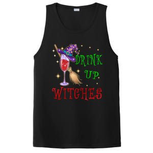 Glass Of Wine Up Witches Funny Ing Wine Halloween Gift PosiCharge Competitor Tank