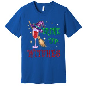 Glass Of Wine Up Witches Funny Ing Wine Halloween Gift Premium T-Shirt