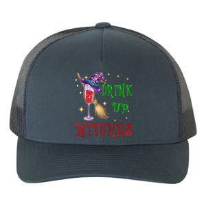 Glass Of Wine Up Witches Funny Ing Wine Halloween Gift Yupoong Adult 5-Panel Trucker Hat