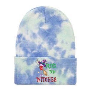 Glass Of Wine Up Witches Funny Ing Wine Halloween Gift Tie Dye 12in Knit Beanie