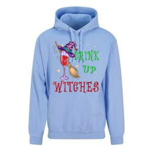 Glass Of Wine Up Witches Funny Ing Wine Halloween Gift Unisex Surf Hoodie