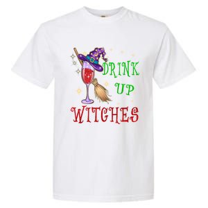 Glass Of Wine Up Witches Funny Ing Wine Halloween Gift Garment-Dyed Heavyweight T-Shirt