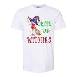 Glass Of Wine Up Witches Funny Ing Wine Halloween Gift Softstyle CVC T-Shirt