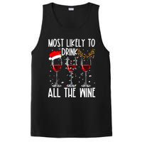 Glasses Of Wine Xmas Most Likely To Drink All The Wine PosiCharge Competitor Tank