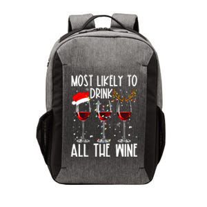 Glasses Of Wine Xmas Most Likely To Drink All The Wine Vector Backpack