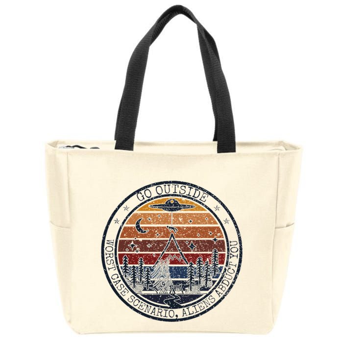 Go Outside Worst Case Scenario Bigfoot Kills You Sasquatch.Png Zip Tote Bag