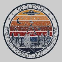 Go Outside Worst Case Scenario Bigfoot Kills You Sasquatch.Png Tie-Dye T-Shirt