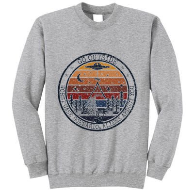 Go Outside Worst Case Scenario Bigfoot Kills You Sasquatch.Png Tall Sweatshirt