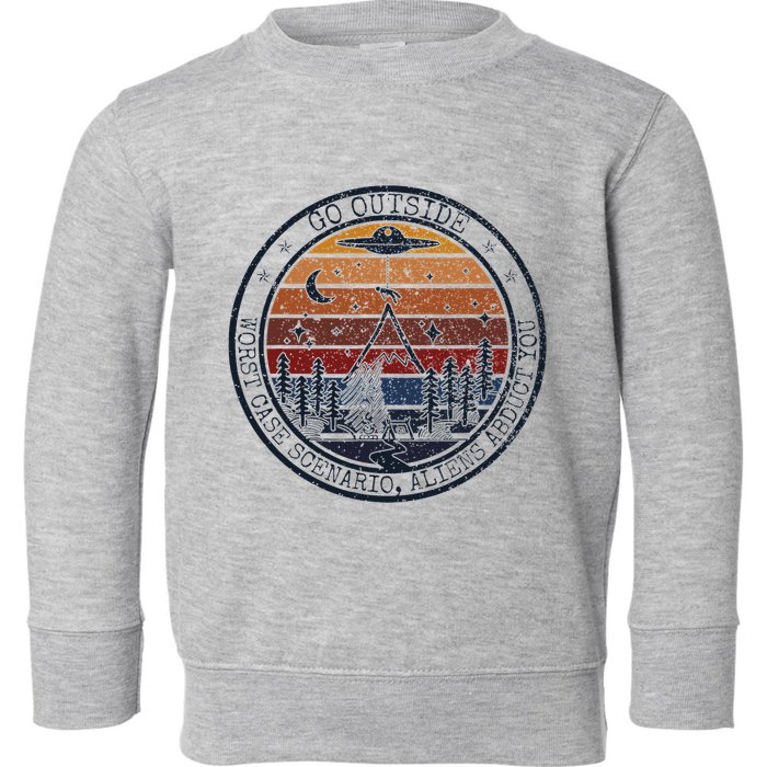 Go Outside Worst Case Scenario Bigfoot Kills You Sasquatch.Png Toddler Sweatshirt