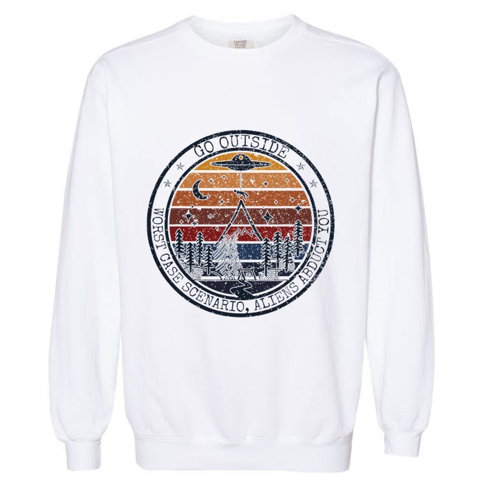 Go Outside Worst Case Scenario Bigfoot Kills You Sasquatch.Png Garment-Dyed Sweatshirt