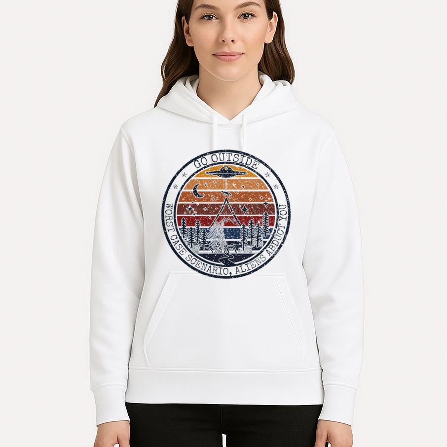 Go Outside Worst Case Scenario Bigfoot Kills You Sasquatch.Png Hoodie