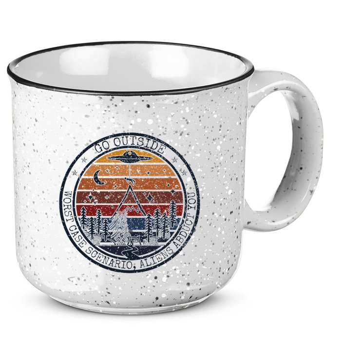 Go Outside Worst Case Scenario Bigfoot Kills You Sasquatch.Png 15oz Campfire Ceramic Mug