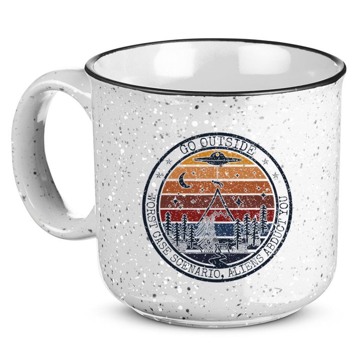 Go Outside Worst Case Scenario Bigfoot Kills You Sasquatch.Png 15oz Campfire Ceramic Mug
