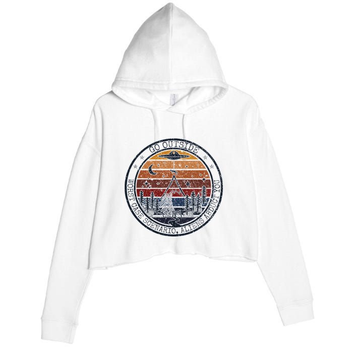 Go Outside Worst Case Scenario Bigfoot Kills You Sasquatch.Png Crop Fleece Hoodie