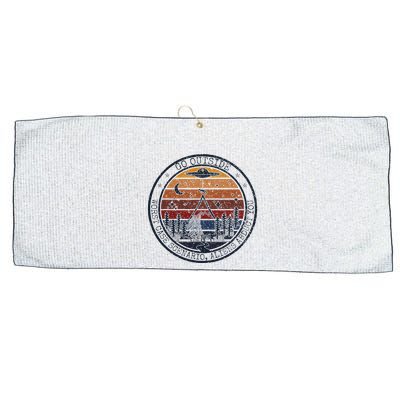 Go Outside Worst Case Scenario Bigfoot Kills You Sasquatch.Png Large Microfiber Waffle Golf Towel