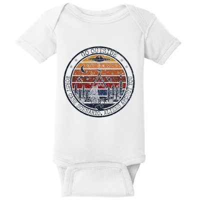 Go Outside Worst Case Scenario Bigfoot Kills You Sasquatch.Png Baby Bodysuit