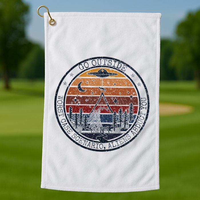 Go Outside Worst Case Scenario Bigfoot Kills You Sasquatch.Png Golf Towel