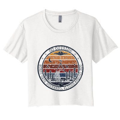 Go Outside Worst Case Scenario Bigfoot Kills You Sasquatch.Png Crop Top