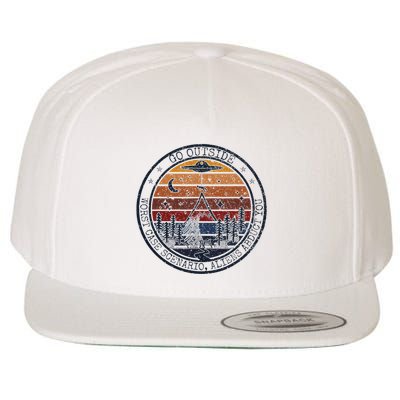 Go Outside Worst Case Scenario Bigfoot Kills You Sasquatch.Png Wool Snapback Cap