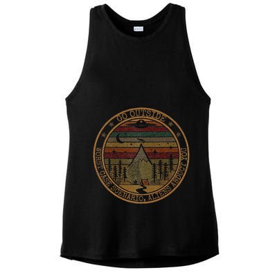 Go Outside Worst Case Scenario Bigfoot You Sasquatch Ladies PosiCharge Tri-Blend Wicking Tank