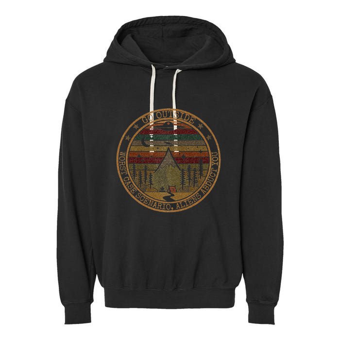 Go Outside Worst Case Scenario Bigfoot You Sasquatch Garment-Dyed Fleece Hoodie