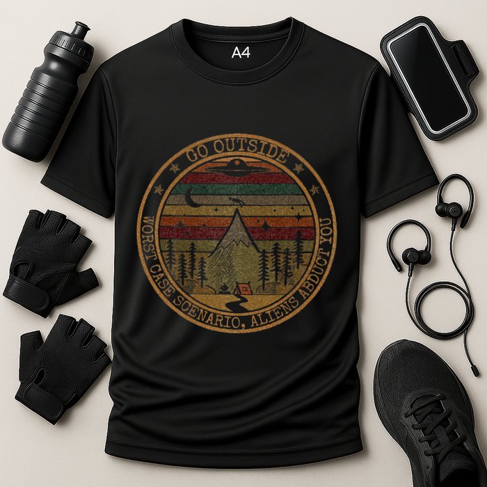 Go Outside Worst Case Scenario Bigfoot You Sasquatch Performance Shirt