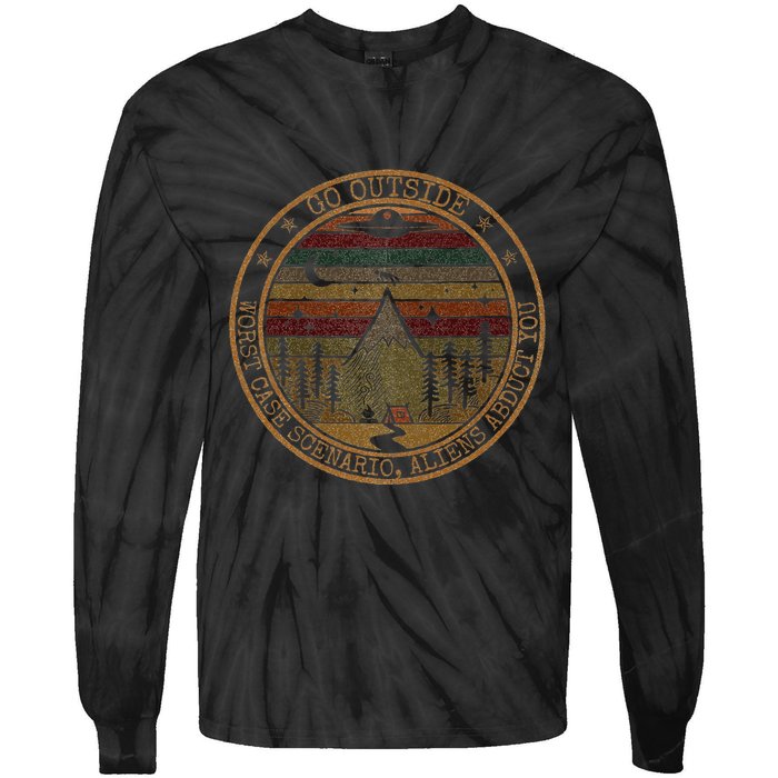 Go Outside Worst Case Scenario Bigfoot You Sasquatch Tie-Dye Long Sleeve Shirt