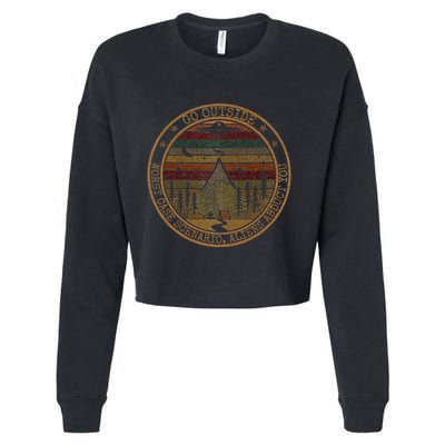 Go Outside Worst Case Scenario Bigfoot You Sasquatch Cropped Pullover Crew