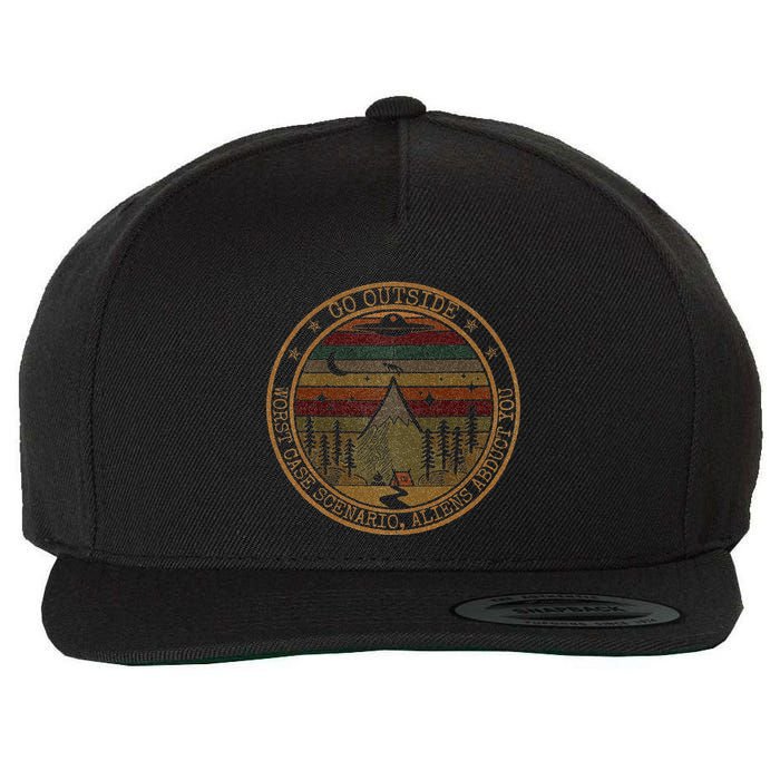 Go Outside Worst Case Scenario Bigfoot You Sasquatch Wool Snapback Cap