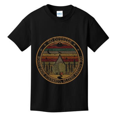 Go Outside Worst Case Scenario Bigfoot You Sasquatch Kids T-Shirt