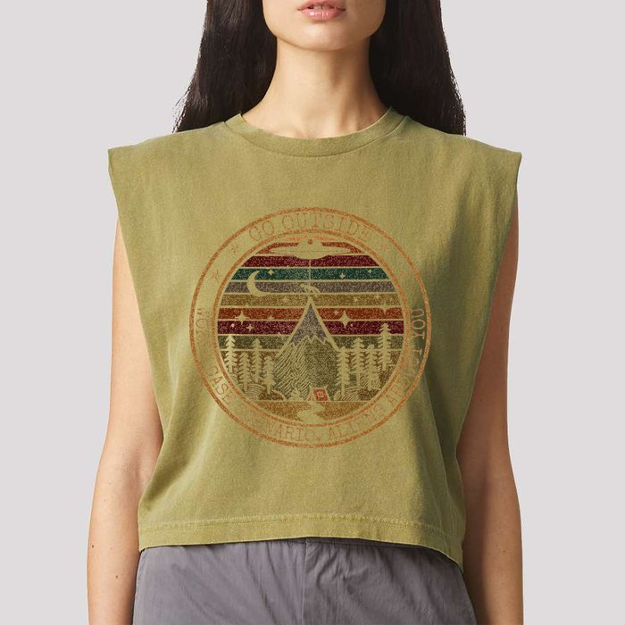 Go Outside Worst Case Scenario Bigfoot You Sasquatch Garment-Dyed Women's Muscle Tee
