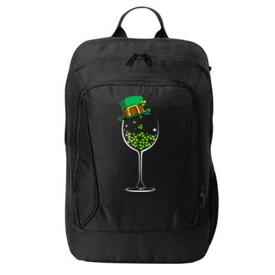 Glass Of Wine Irish Leprechaun Shamrock St Patricks Day Gift City Backpack