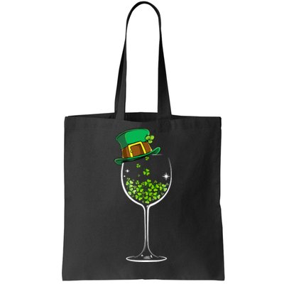 Glass Of Wine Irish Leprechaun Shamrock St Patricks Day Gift Tote Bag