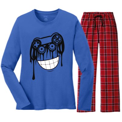 Game On With A Smile Great Gift Women's Long Sleeve Flannel Pajama Set 