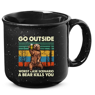 Go Outside Worst Case Scenario A Bear Kills You 15oz Campfire Ceramic Mug
