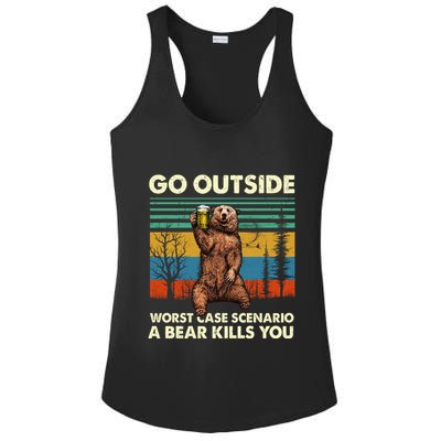 Go Outside Worst Case Scenario A Bear Kills You Ladies PosiCharge Competitor Racerback Tank