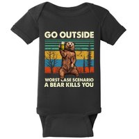 Go Outside Worst Case Scenario A Bear Kills You Baby Bodysuit