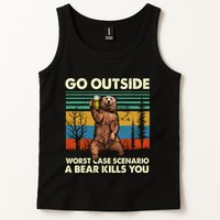 Go Outside Worst Case Scenario A Bear Kills You Tank Top