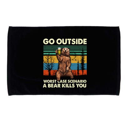 Go Outside Worst Case Scenario A Bear Kills You Microfiber Hand Towel