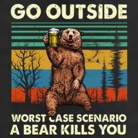 Go Outside Worst Case Scenario A Bear Kills You Microfiber Hand Towel