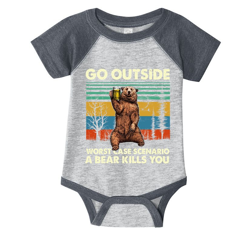 Go Outside Worst Case Scenario A Bear Kills You Infant Baby Jersey Bodysuit