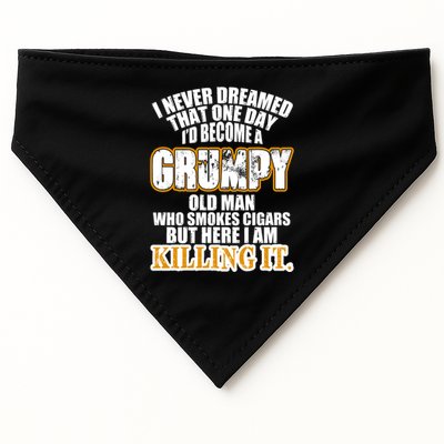 Grumpy Old Man Who Smokes Cigars USA-Made Doggie Bandana