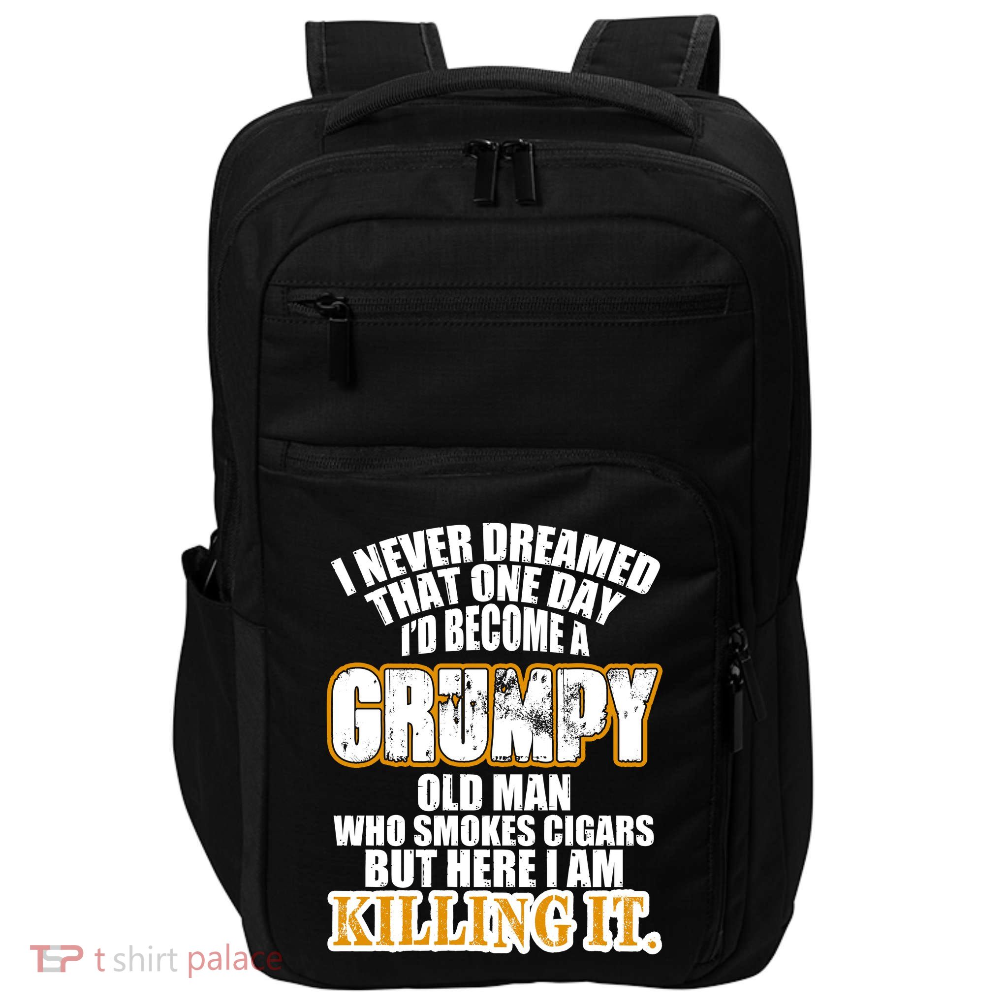 Grumpy Old Man Who Smokes Cigars Impact Tech Backpack