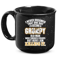 Grumpy Old Man Who Smokes Cigars 15oz Campfire Ceramic Mug