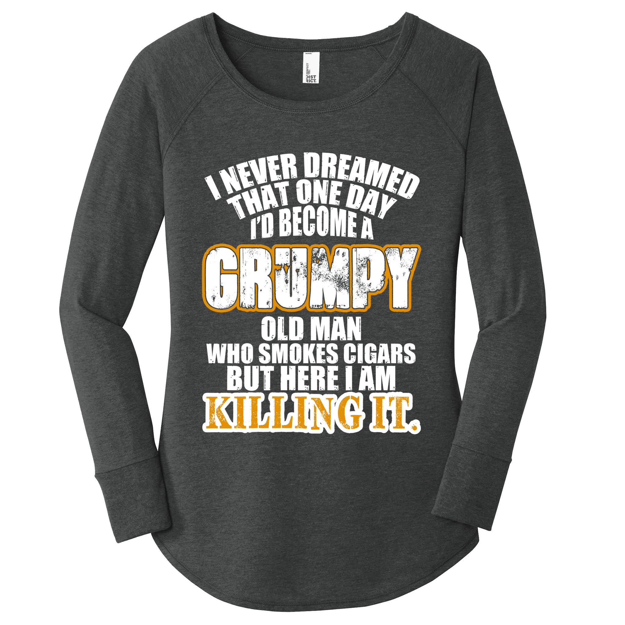 Grumpy Old Man Who Smokes Cigars Women's Perfect Tri Tunic Long Sleeve Shirt