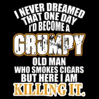 Grumpy Old Man Who Smokes Cigars Tall Long Sleeve T-Shirt