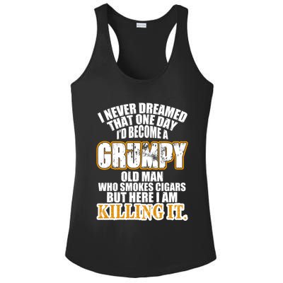 Grumpy Old Man Who Smokes Cigars Ladies PosiCharge Competitor Racerback Tank